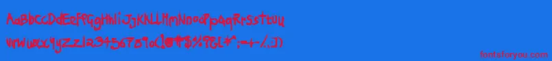 Ninjp Font – Red Fonts on Blue Background