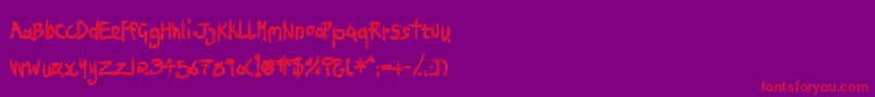 Ninjp Font – Red Fonts on Purple Background