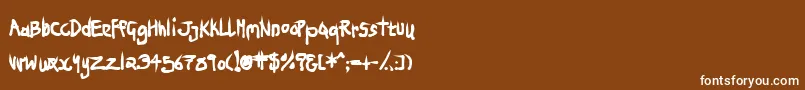 フォントNinjp – 茶色の背景に白い文字