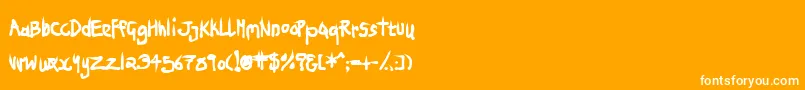 Ninjp Font – White Fonts on Orange Background
