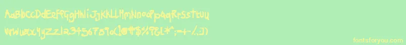 Шрифт Ninjp – жёлтые шрифты на зелёном фоне