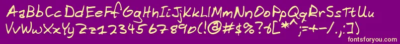 DomesticManners Font – Yellow Fonts on Purple Background