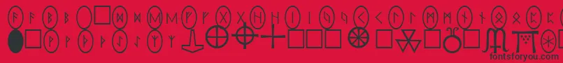 PiRhoRunestones Font – Black Fonts on Red Background