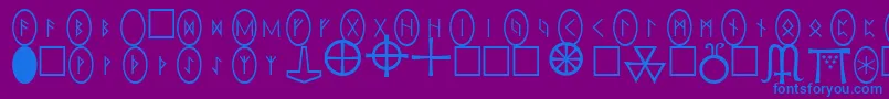 More about PiRhoRunestones Font PiRhoRunestones Font – Blue Fonts on Purple Background