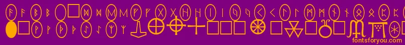 Lisätietoja PiRhoRunestones-fontista PiRhoRunestones-fontti – oranssit fontit violetilla taustalla