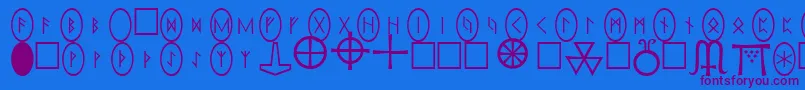 Шрифт PiRhoRunestones – фиолетовые шрифты на синем фоне