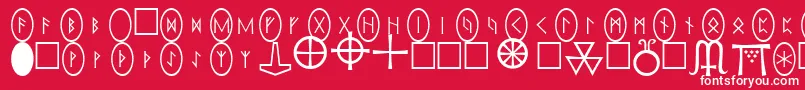 PiRhoRunestones Font – White Fonts on Red Background