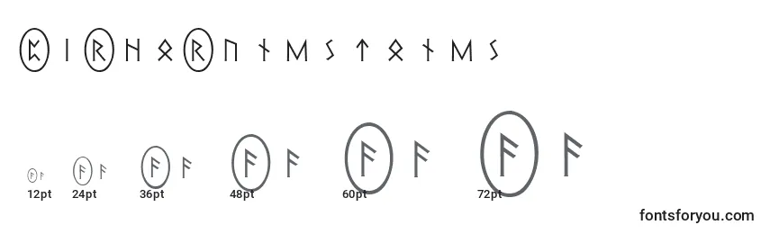 PiRhoRunestones Font Sizes