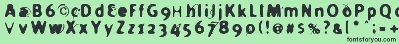 フォントHolier – 緑の背景に黒い文字