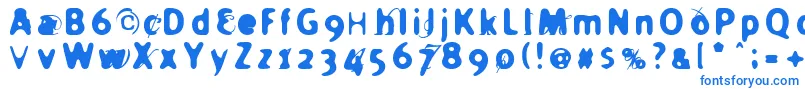 フォントHolier – 白い背景に青い文字