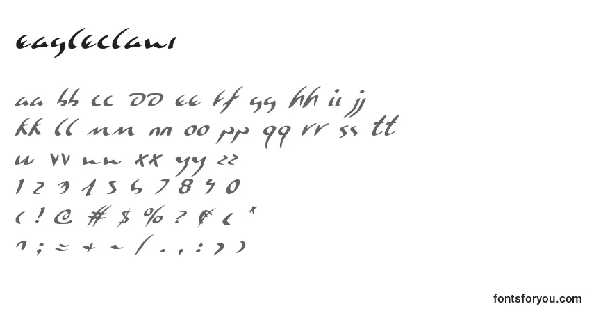 Fuente Eagleclawi - alfabeto, números, caracteres especiales