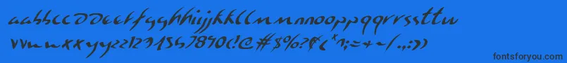 Eagleclawi-Schriftart – Schwarze Schriften auf blauem Hintergrund