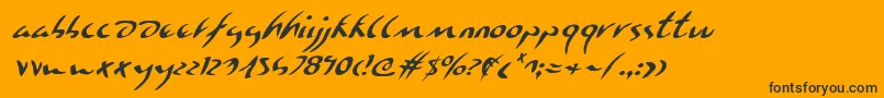 Eagleclawi Font – Black Fonts on Orange Background