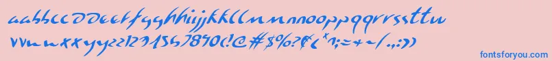 Eagleclawi Font – Blue Fonts on Pink Background