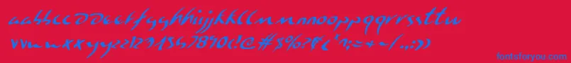 Eagleclawi Font – Blue Fonts on Red Background