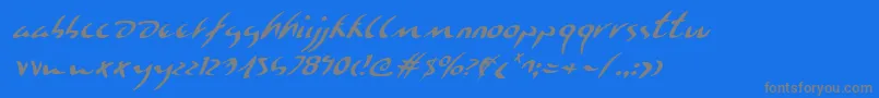 Eagleclawi-Schriftart – Graue Schriften auf blauem Hintergrund