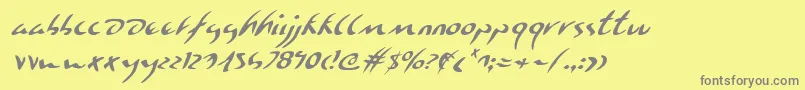 Eagleclawi Font – Gray Fonts on Yellow Background