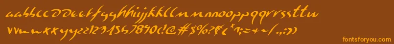 Eagleclawi Font – Orange Fonts on Brown Background