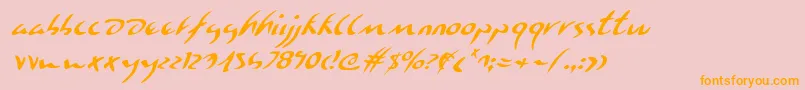 Eagleclawi Font – Orange Fonts on Pink Background