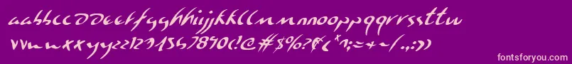 Eagleclawi Font – Pink Fonts on Purple Background