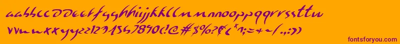 Eagleclawi Font – Purple Fonts on Orange Background