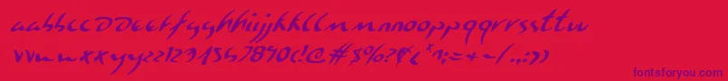Eagleclawi Font – Purple Fonts on Red Background