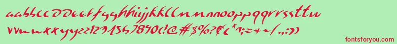 Eagleclawi Font – Red Fonts on Green Background