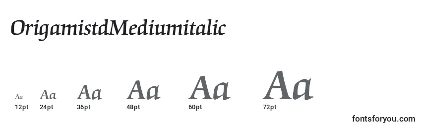 Размеры шрифта OrigamistdMediumitalic