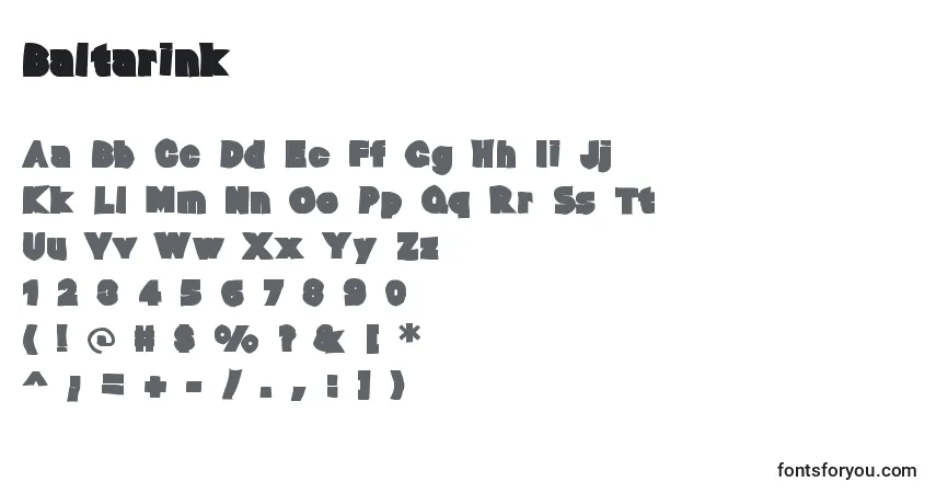Baltarink-fontti – aakkoset, numerot, erikoismerkit