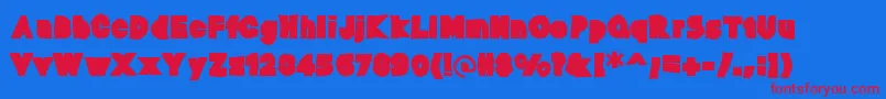 Baltarink-Schriftart – Rote Schriften auf blauem Hintergrund