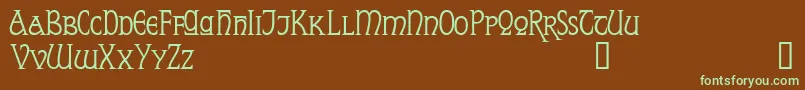 ReynardDemo-fontti – vihreät fontit ruskealla taustalla