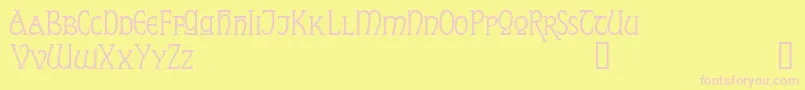 ReynardDemo-Schriftart – Rosa Schriften auf gelbem Hintergrund