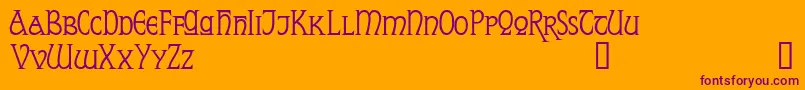 ReynardDemo-Schriftart – Violette Schriften auf orangefarbenem Hintergrund