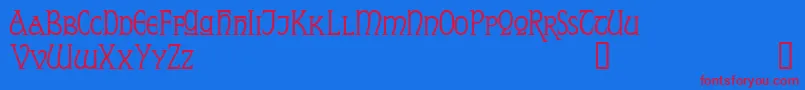 Czcionka ReynardDemo – czerwone czcionki na niebieskim tle