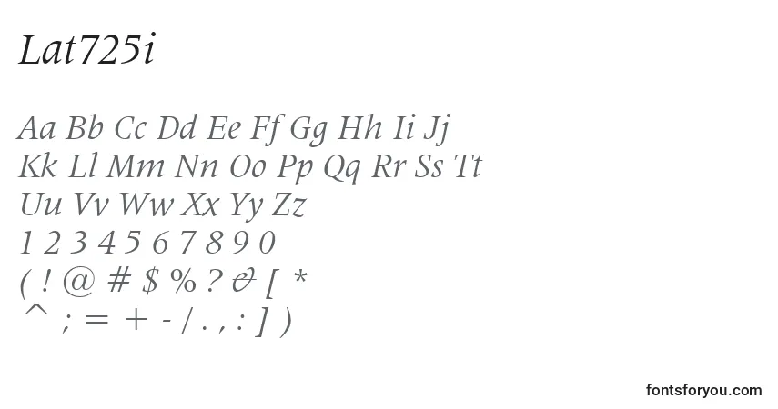 Fuente Lat725i - alfabeto, números, caracteres especiales