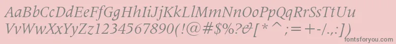 Lat725i-Schriftart – Graue Schriften auf rosa Hintergrund