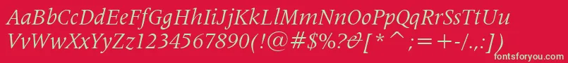 Lat725i Font – Green Fonts on Red Background