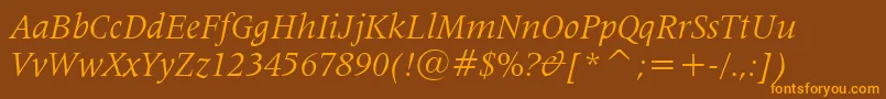 Lat725i Font – Orange Fonts on Brown Background