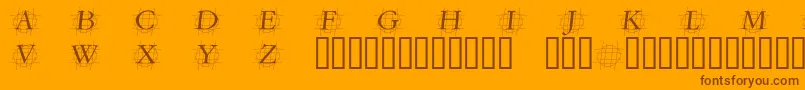 Grafoi-Schriftart – Braune Schriften auf orangefarbenem Hintergrund
