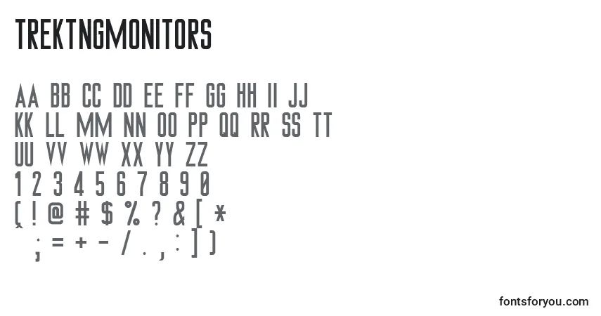 A fonte TrekTngMonitors – alfabeto, números, caracteres especiais