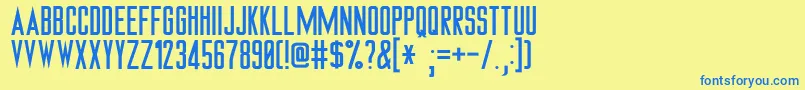 TrekTngMonitors Font – Blue Fonts on Yellow Background