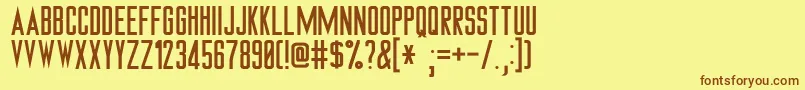 TrekTngMonitors Font – Brown Fonts on Yellow Background