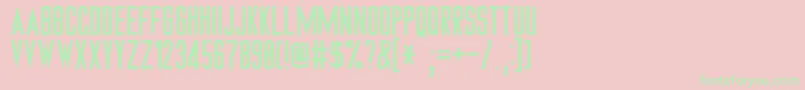 TrekTngMonitors Font – Green Fonts on Pink Background