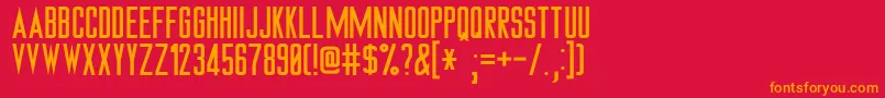 TrekTngMonitors Font – Orange Fonts on Red Background