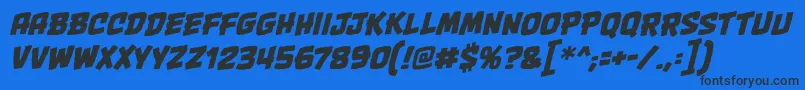 OnetwopunchbbItal Font – Black Fonts on Blue Background