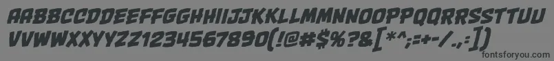 フォントOnetwopunchbbItal – 黒い文字の灰色の背景