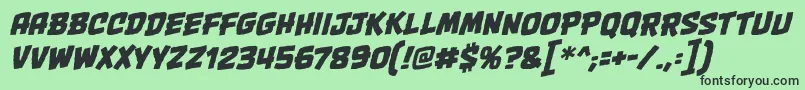 OnetwopunchbbItal Font – Black Fonts on Green Background