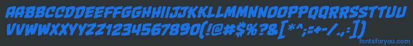 OnetwopunchbbItal Font – Blue Fonts on Black Background