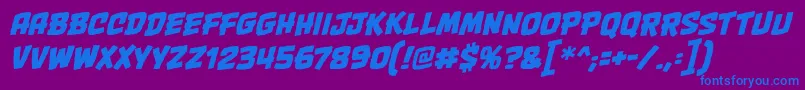 OnetwopunchbbItal Font – Blue Fonts on Purple Background