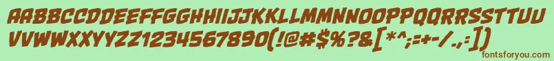 OnetwopunchbbItal Font – Brown Fonts on Green Background